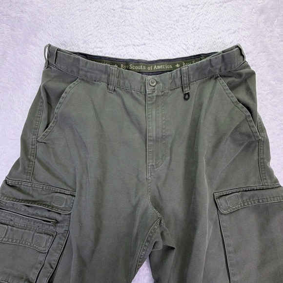 VTG Boy Scouts of America Cargo Pants Men's 36x29 Olive Green High-Rise Straight - Picture 4 of 7